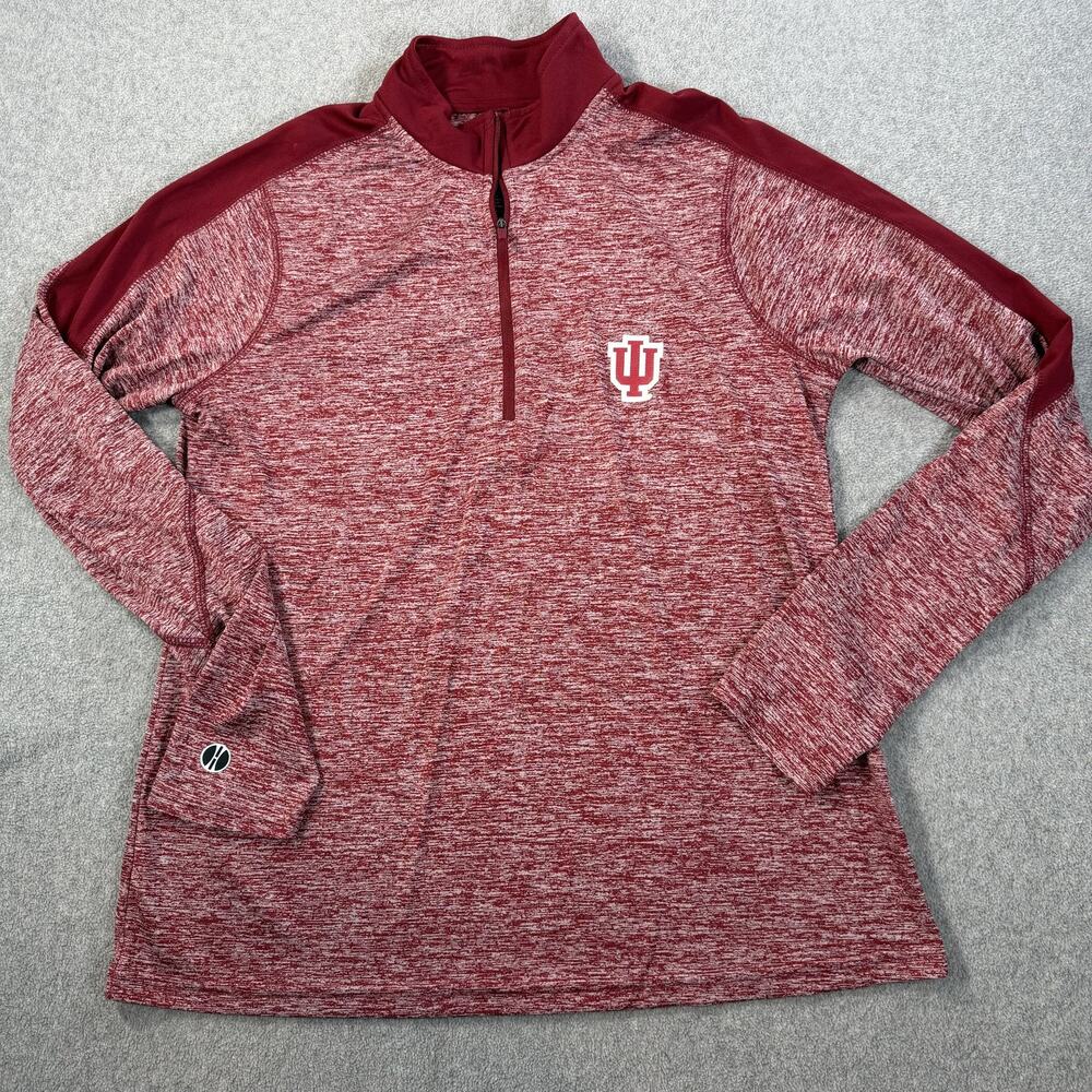 Indiana University Hoosiers Holloway Women's Large 1/4 Zip Pullover Dry-Excel